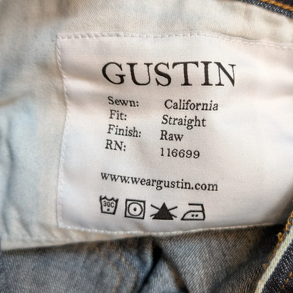 Gustin #37 Super Light Selvedge Denim Straight Jeans Men's Size 35 Made in USA - Picture 3 of 9